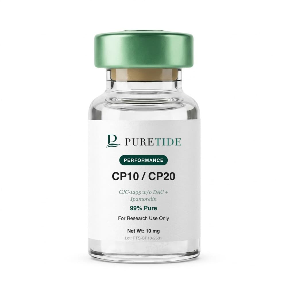 CP10 / CP20 (Performance) vial with the PureTide house label