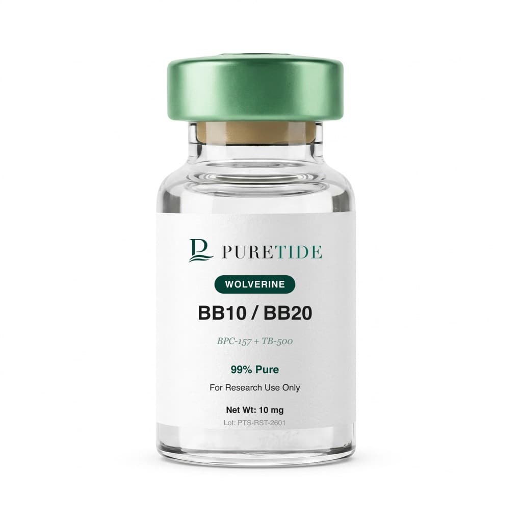 BB10 / BB20 (Wolverine) vial with the PureTide house label